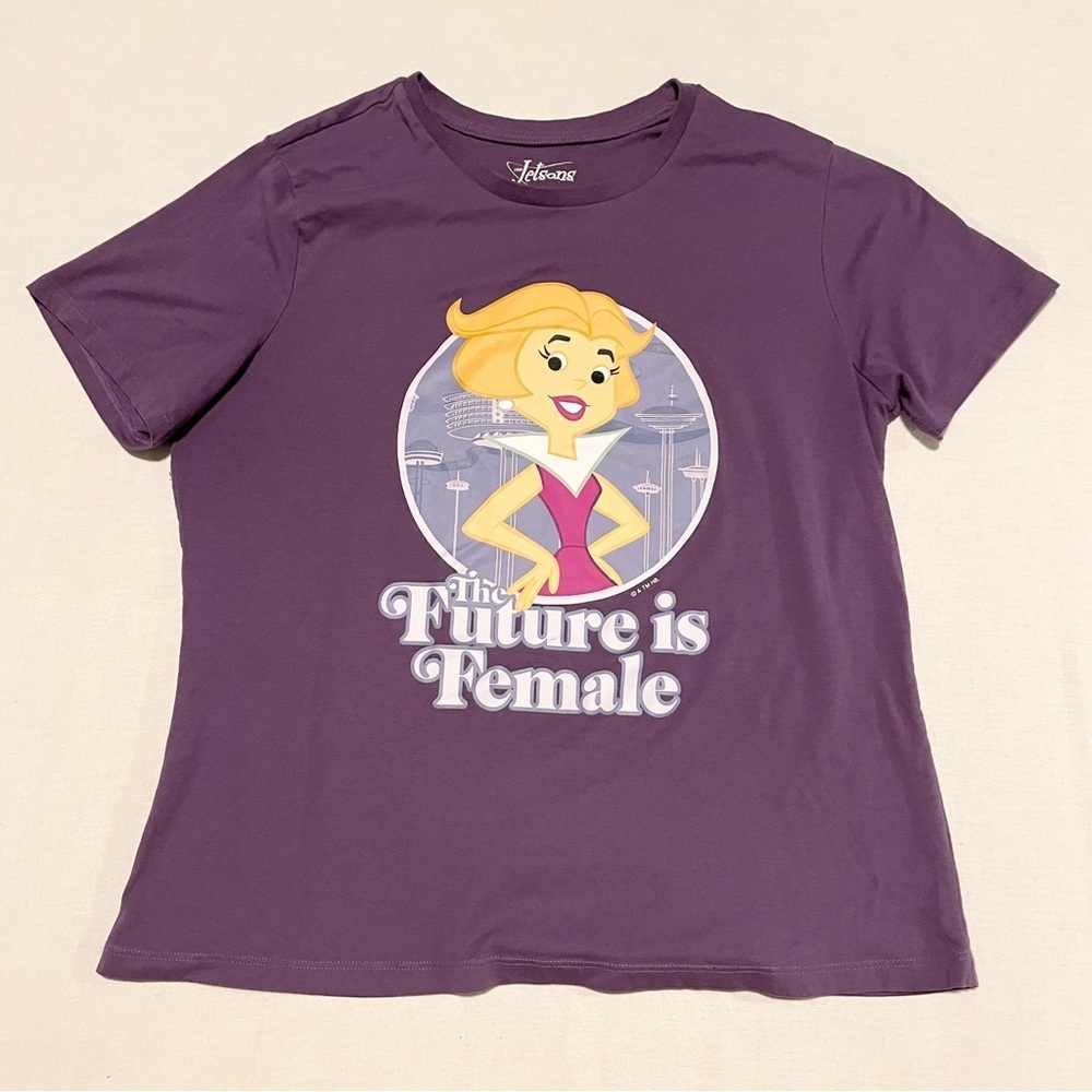The Jetsons Jane Jetson The Future is Female Purple Graphic T-Shirt XL Retro